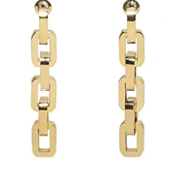 NWT 195.00 Eddie Borgo Supra Link Earrings necklace to match in closet) - Picture 1 of 3